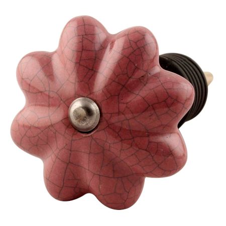 Lavender Crackle Ceramic Melon Wine Stopper in Golden Fitting